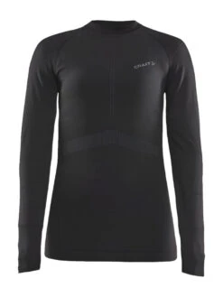 Craft Women's Active Intensity Crewneck Baselayer - Black/Asphalt (1907937-999995) -Run Style Shop 1907937 999995 Active Intensity CN LS F Preview