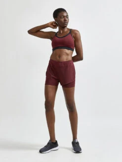 Craft Women's Advance Essence 2-IN-1 Shorts - Truffle (1910722-439000) -Run Style Shop 1910722 439000 ADVEssence2 in 1ShortsW Closeup4 Preview 1