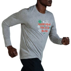 Brooks Men's Run Merry Distance Longsleeve - Heather Ash/Run Merry (211404047) -Run Style Shop 211404 047 MV Run Merry Distance Graphic LS