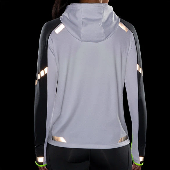 Brooks Women's Run Visible Thermal Hoodie - White/Asphalt/Nightlife (221559134) 5 Brooks Women's Run Visible Thermal Hoodie - White/Asphalt/Nightlife (221559134) - Image 5