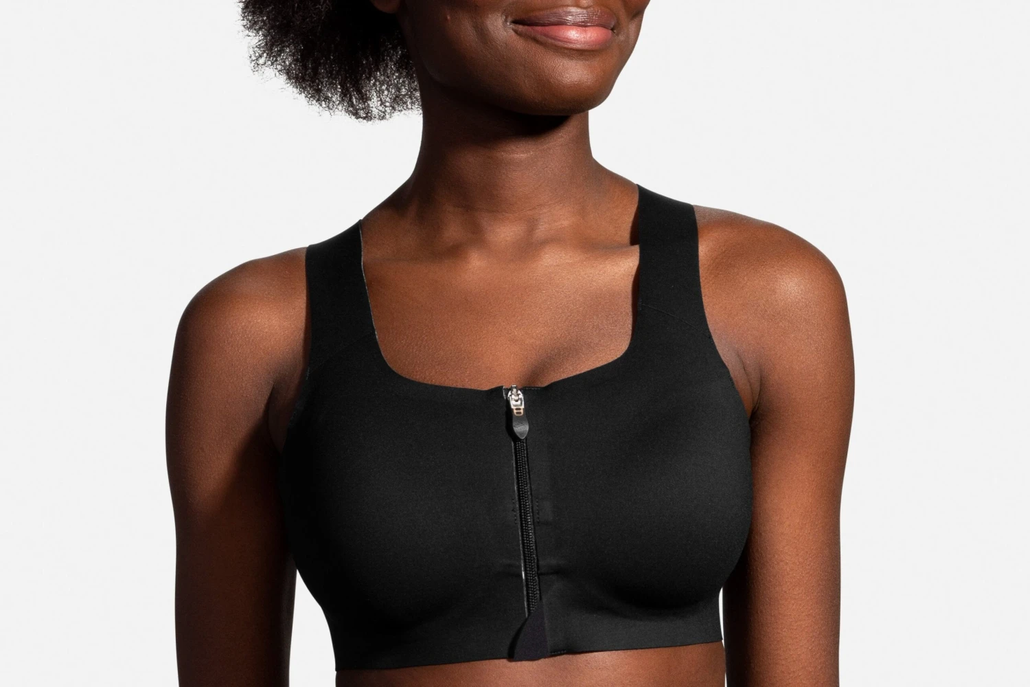 Brooks Women's Dare Zip Run Sports Bra - Black (350075001) 1 Brooks Women's Dare Zip Run Sports Bra - Black (350075001)