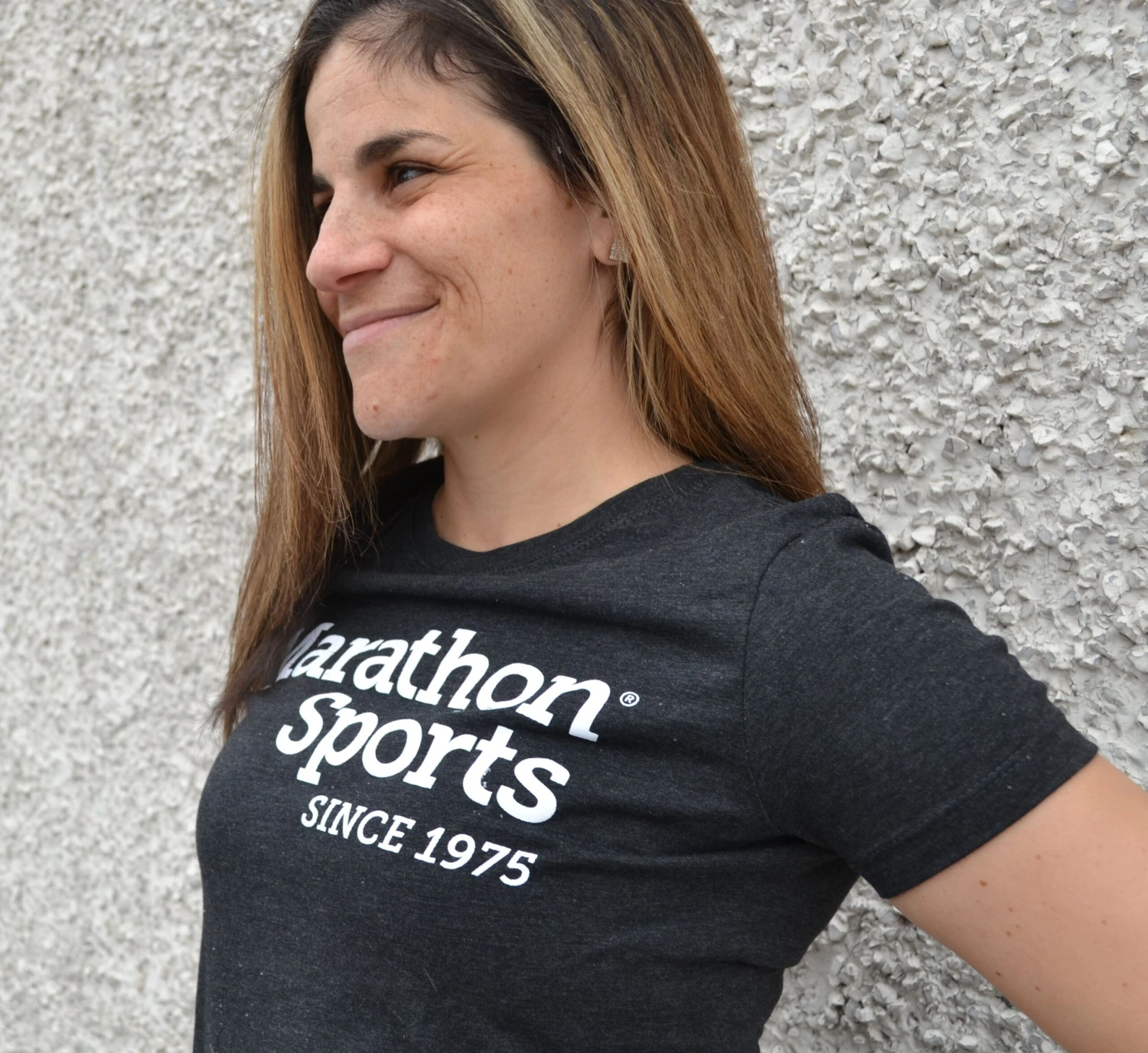 Marathon Sports Women's Logo Tee - Heathered Black (W LOGO TEE 1) 2 Marathon Sports Women's Logo Tee - Heathered Black (W LOGO TEE 1) - Image 2