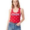 Women's Manchester Racerback Stars And Stripes Tank - Red (RUNMANCH-AA1927P-TRS)